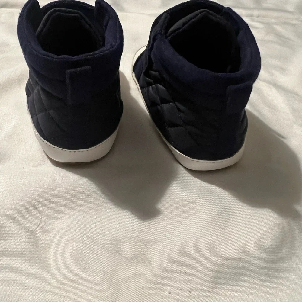 NWOT Old Navy High Top Quilted Blue Textured Sneakers Size 12-18 Months